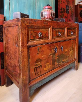 Bahut Chinois antique orange