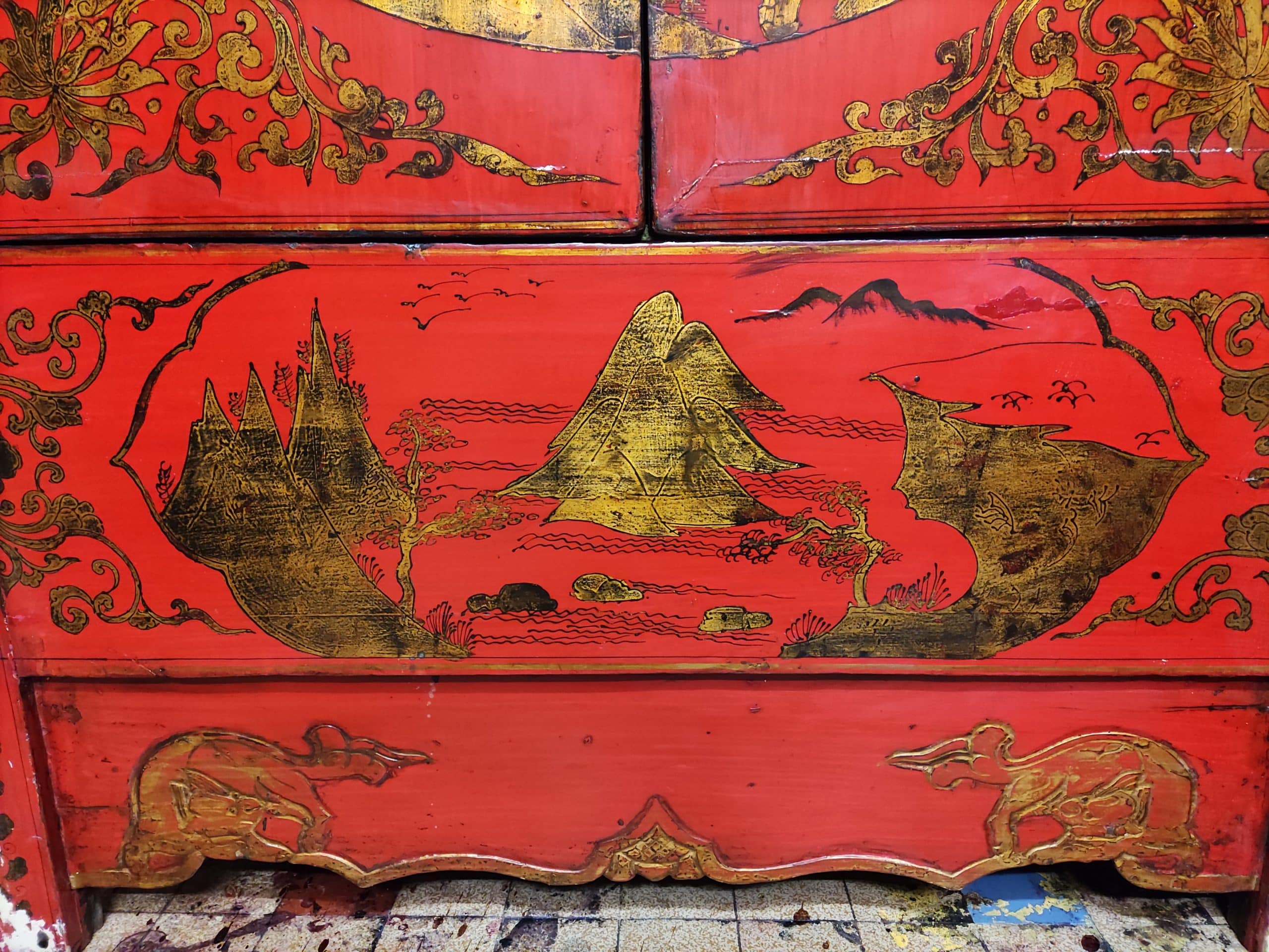 Ancienne armoire de mariage chinoise