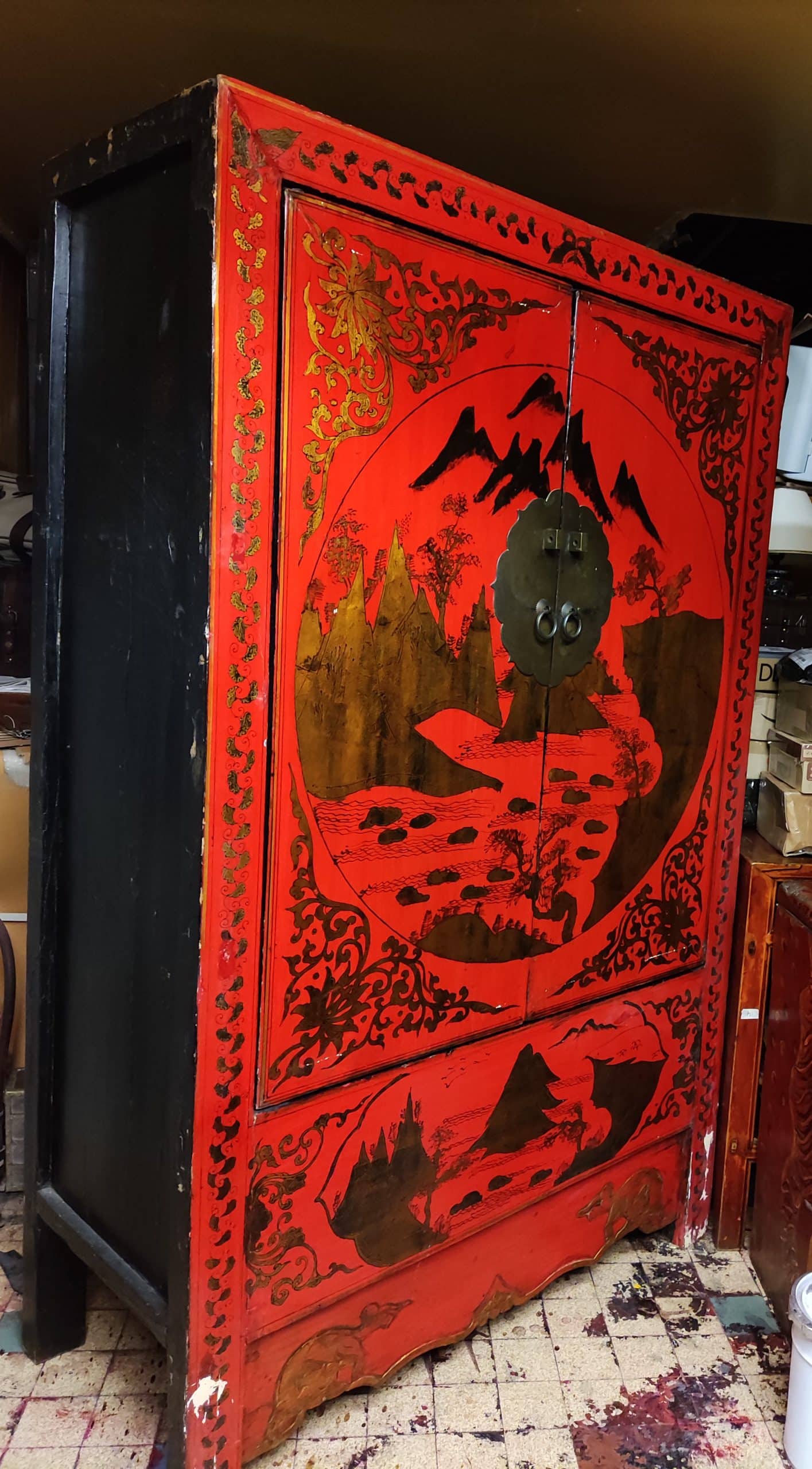 Ancienne armoire de mariage chinoise