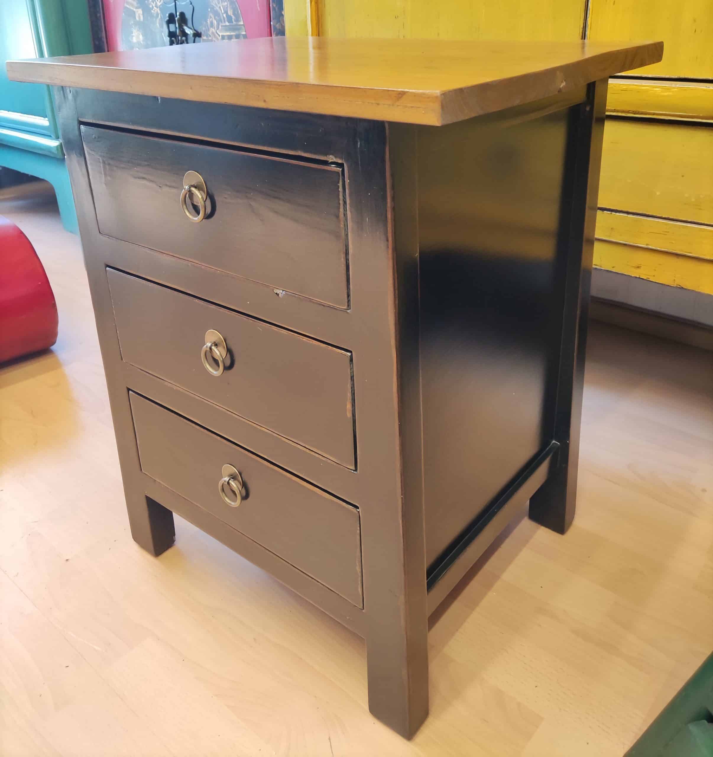 Meuble 3 tiroirs plateau massif