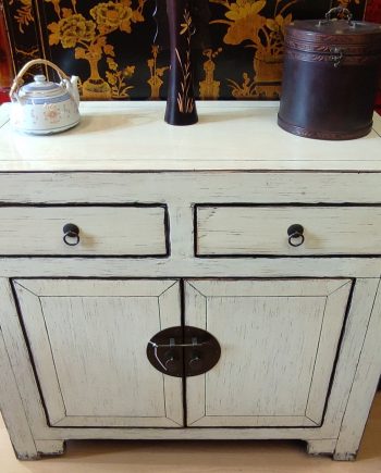 Buffet Chinois 90cm blanc patiné