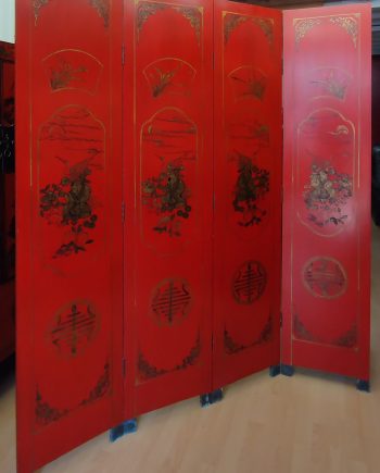 Paravent chinois rouge