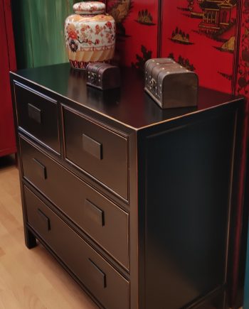 Commode 6 tiroirs noire